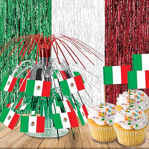 Miniatura 3 de Bandera mexicana mini Cascade Centerpiece accesorio de fiesta 1count 1Pkg