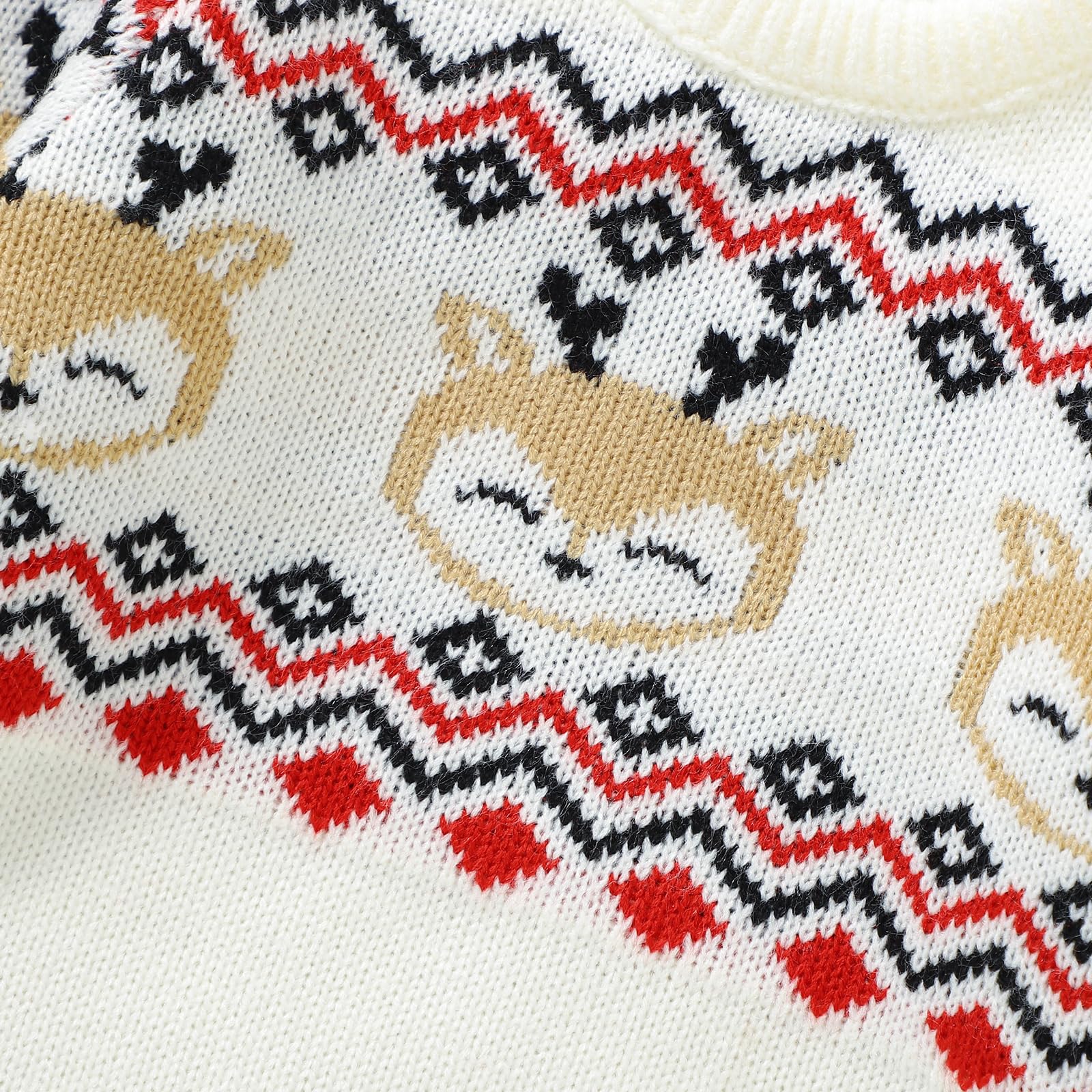 Carolilly Maglia Neonato di Natale Carino Maglione Neonata Manica Lunga con Stampa Alce Maglia Pullover Natalizia Invernale per Bambino Elegante