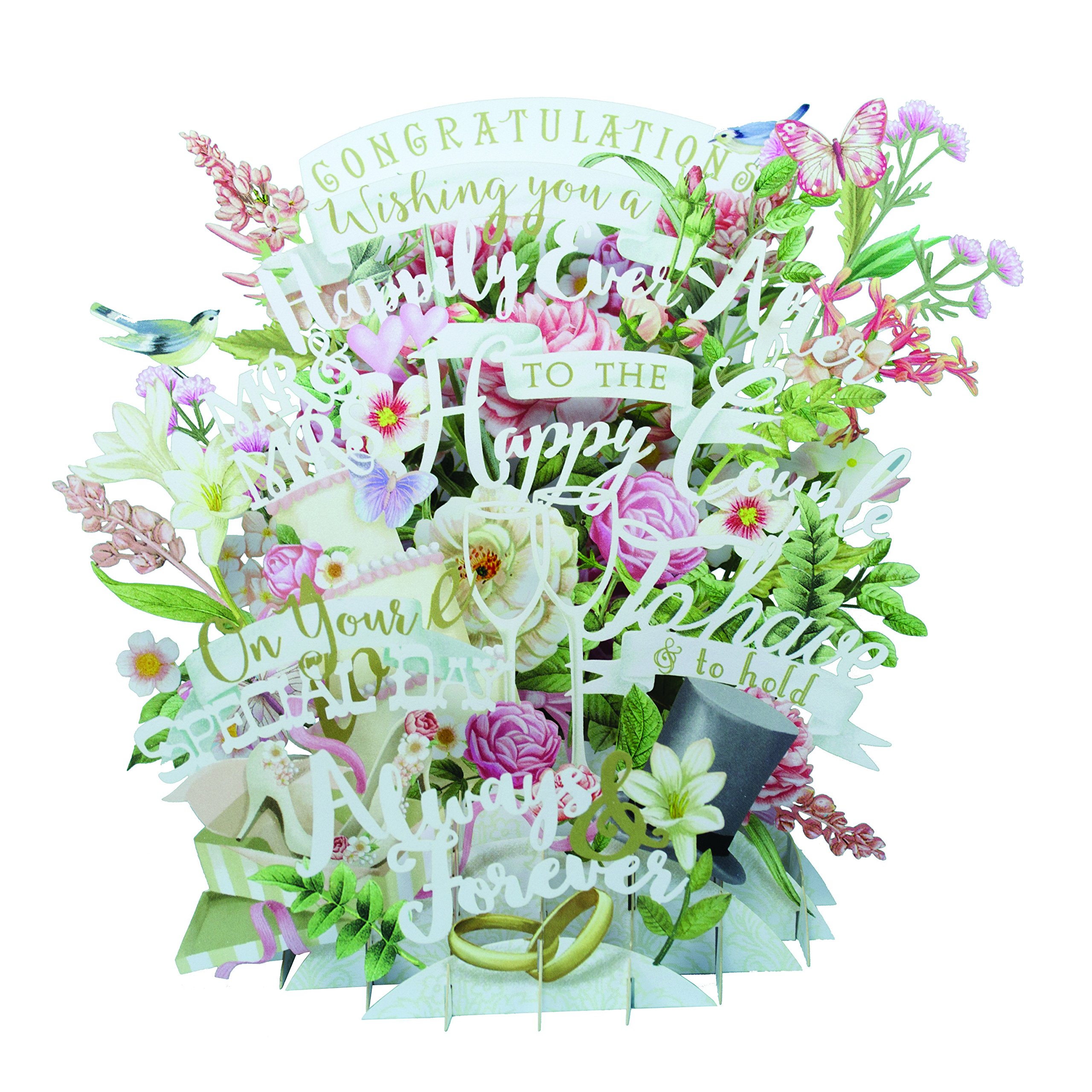 Amazon.com: Paper D'Art 3D On Your Wedding Day Pop Up Greeting Card :  Office Products