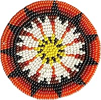 Vista 21 de Parche de roseta de cuentas de semilla con medallón 2.5 pulgadas redondo (Águila Calva 1)