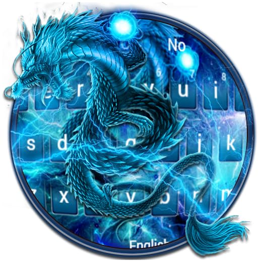 Neon Electric Fire Dragon Keyboard Theme