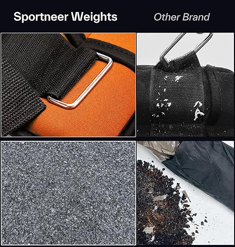 Miniatura 10 de Sportneer Juego de pesas de tobillo ajustables 1 par de 2 4 6 8 y 10libras correas para el peso de las piernas para mujer hombre niños pesas de