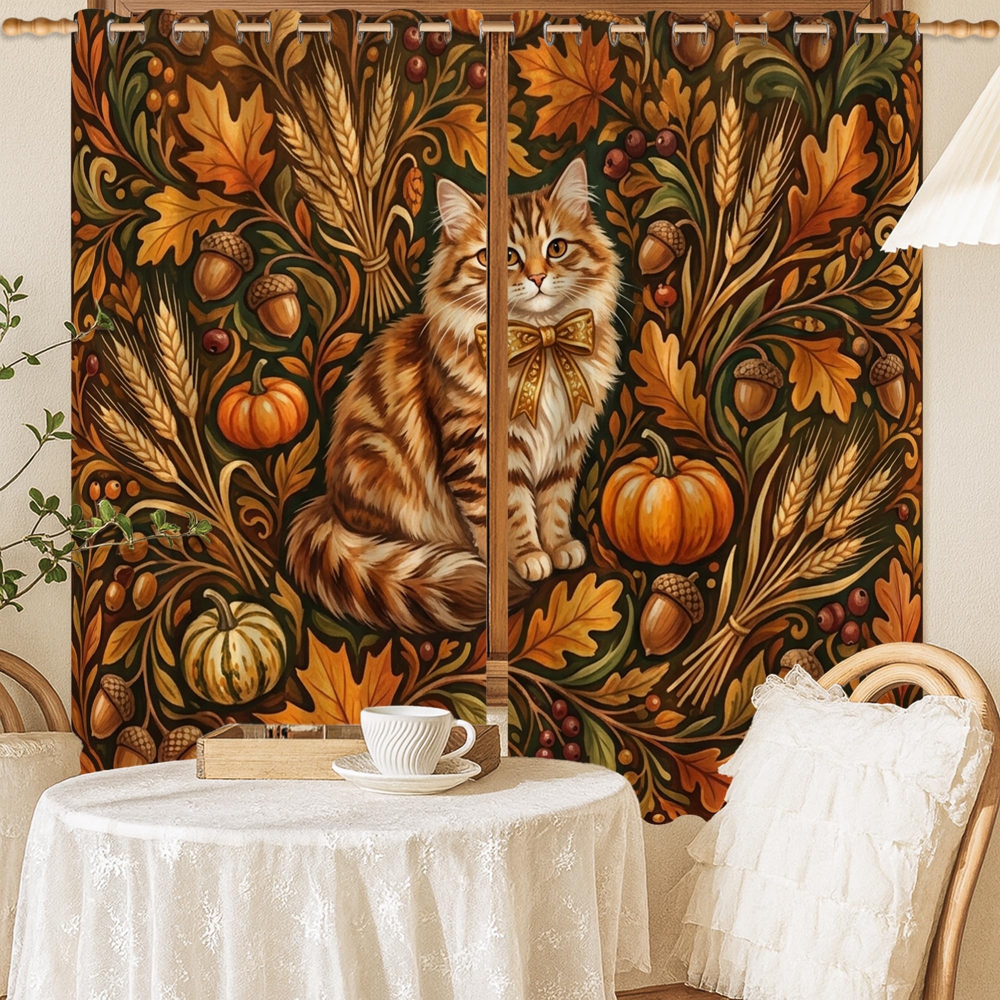 Rideaux occultants en tissu rustique de qualité supérieure orange