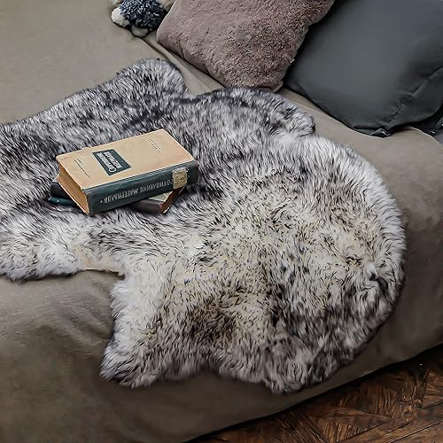 Miniatura 5 de WaySoft Luxuxry - Alfombra de piel de oveja de forma natural, para dormitorio, sala de estar, alfombra de lana esponjosa para funda de silla, funda