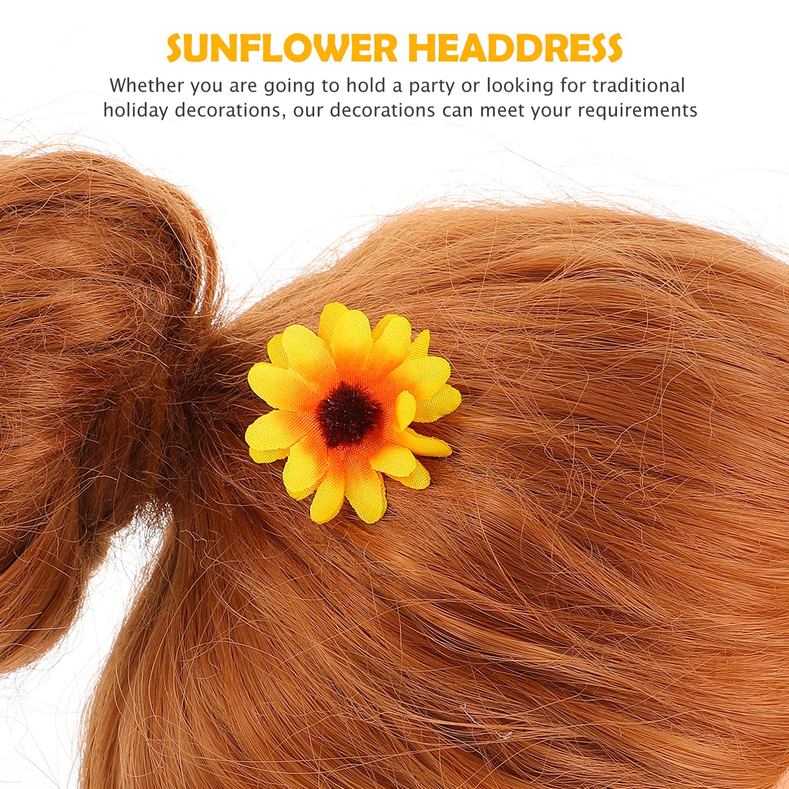MAGICLULU 10 Piezas Juego De Cartas Lazos De Pelo De Bebé Tocado De Boda Accesorio Para El Cabello Para Mujer Diademas Guirnalda De Vid Girasol Vid De Pelo Floral Tela Margarita Venda Playa