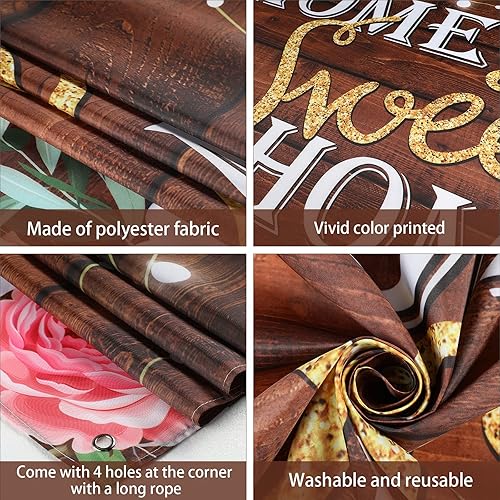 Miniatura 3 de Decoración de fiesta de inauguración de la casa, cartel de fondo de fotografía con luces brillantes, fondo de madera floral rosa, para cabina de