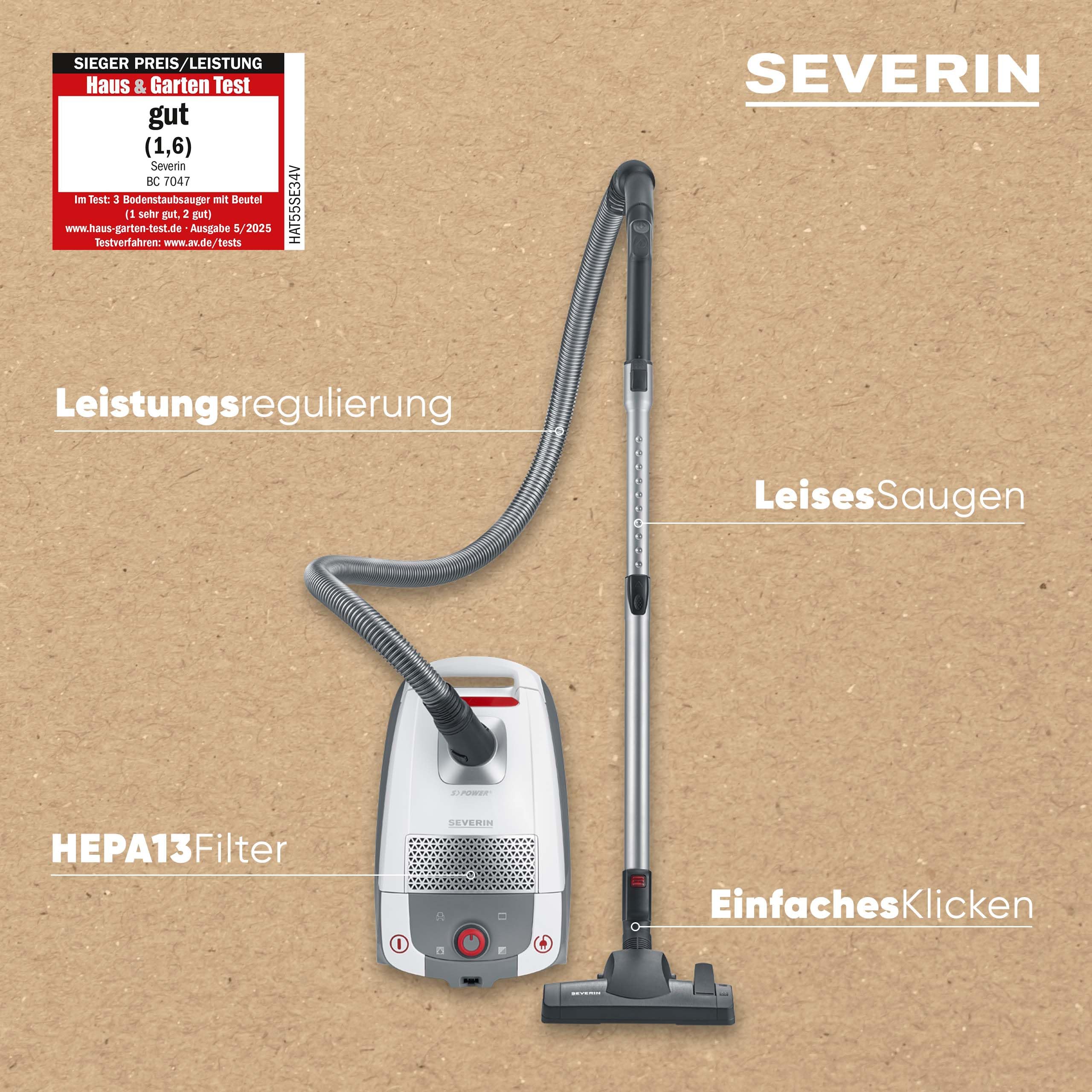 Severin Bodenstaubsauger mit Beutel 4 l – Bild 4