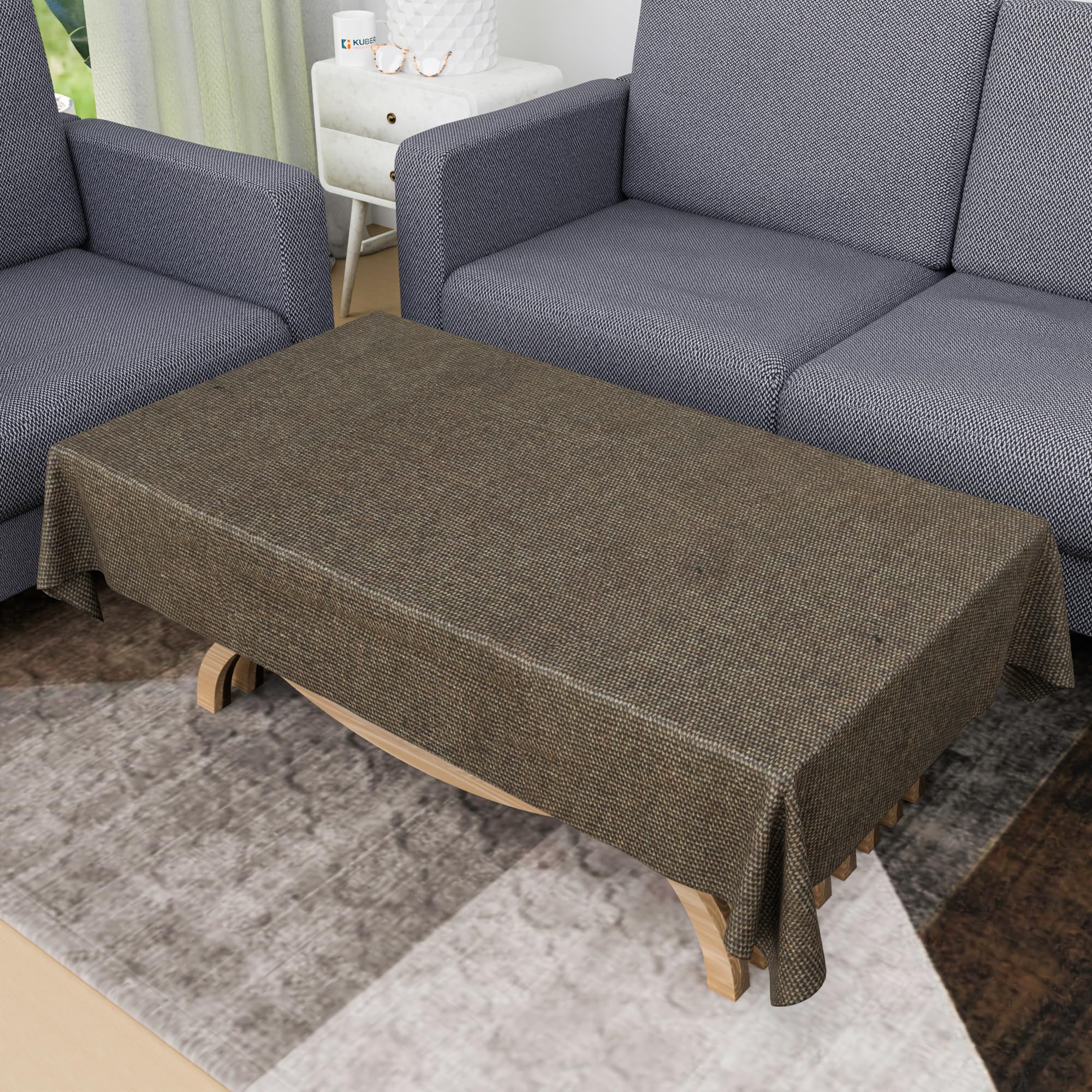 Kuber Industries Center Table Cover | 40x60 Inch | Tabletop Cover | Tea Table Cover | Decorative Table Cover | 4 Seater Kitchen Table Cloth | Jute Fabric Table Cloth | Study Table Cloth | Brown (B0D5VJ22NL) Amazon Price History, Amazon Price Tracker