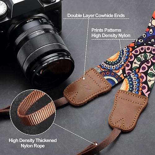Miniatura 26 de Padwa Lifestyle Correa de cámara a rayas, de 1.5 pulgadas, suave tejido de cuerda de algodón, correa de hombro para fotógrafos y todas las cámaras
