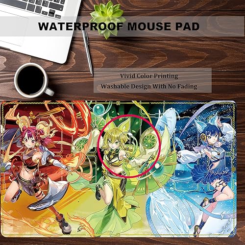 Miniatura 5 de Sabermaster ygo playmat Duel Mikanko Mat - Carpeta de tarjetas de goma para juegos de 23.6 x 13.7 pulgadas