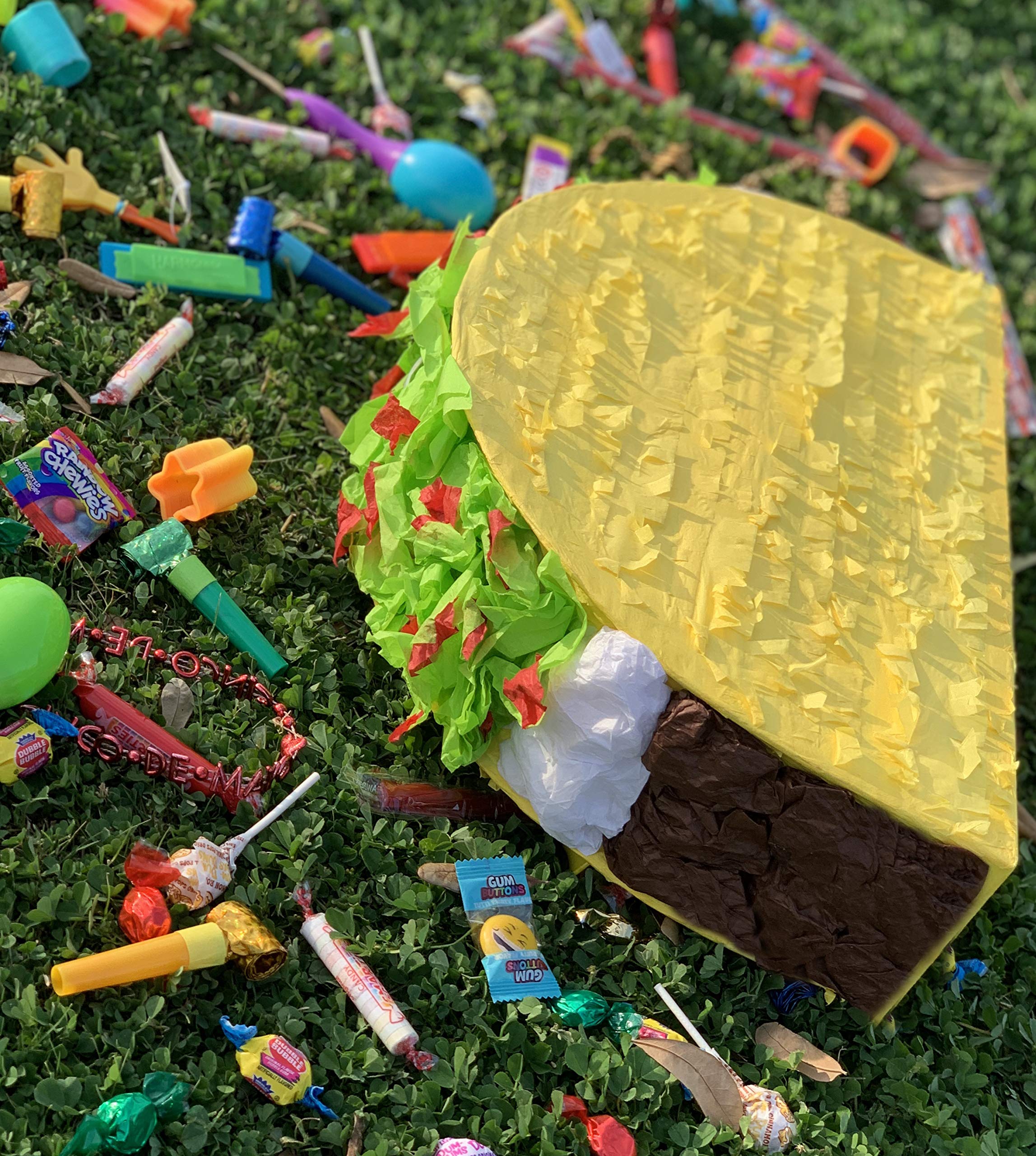 Jergrim Lot de 4 piñata Taco Tuesday 40,6 x 27,9 x 7,6 cm, idéales pour les fêtes taco, les décorations, les pinata d'anniversaire, les fêtes mexicaines, Cinco de Mayo, convient pour bonbons/dragées