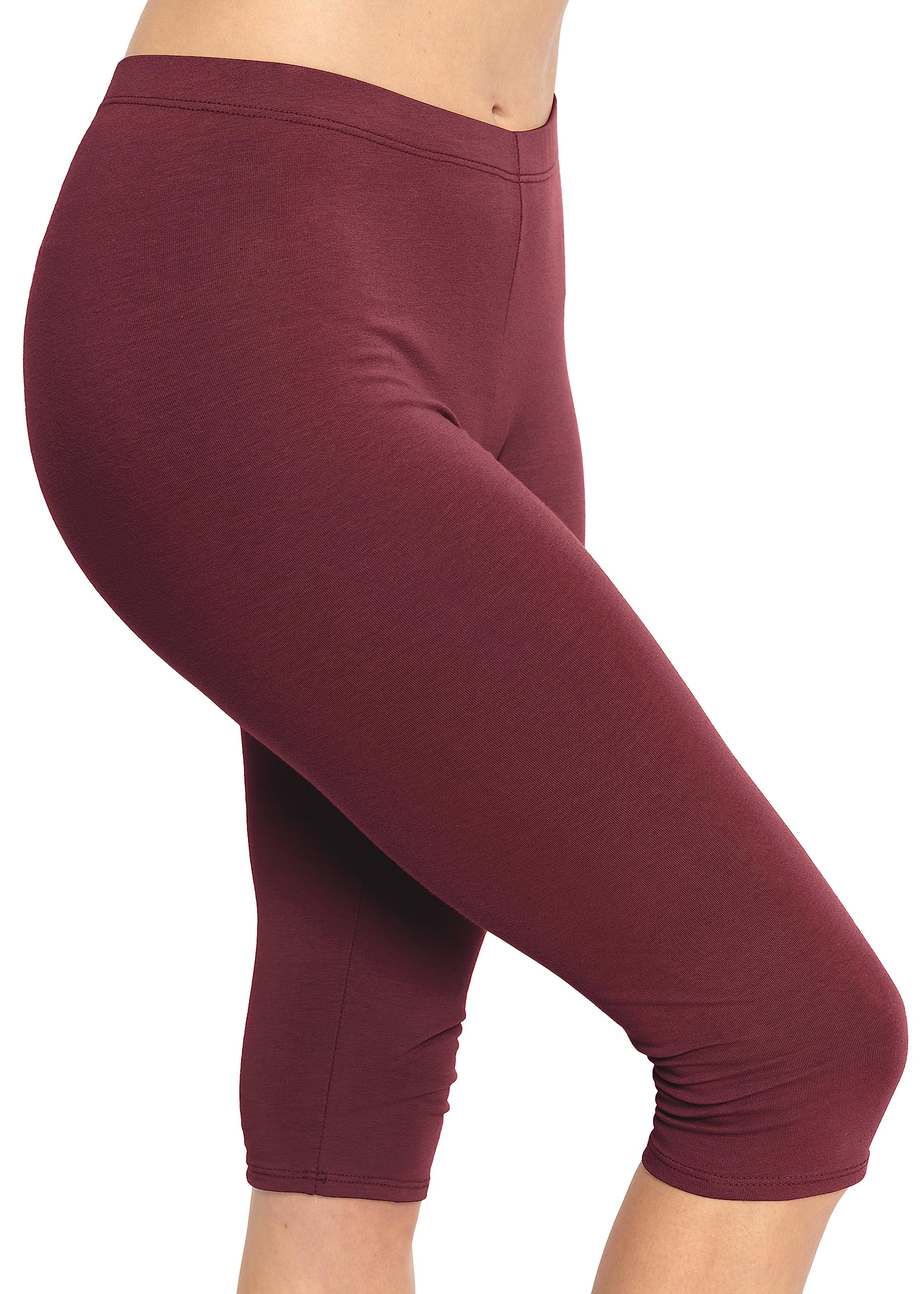 STRETCH IS COMFORT Cotton Capri Leggings, Knee Length Pants, Plus Size