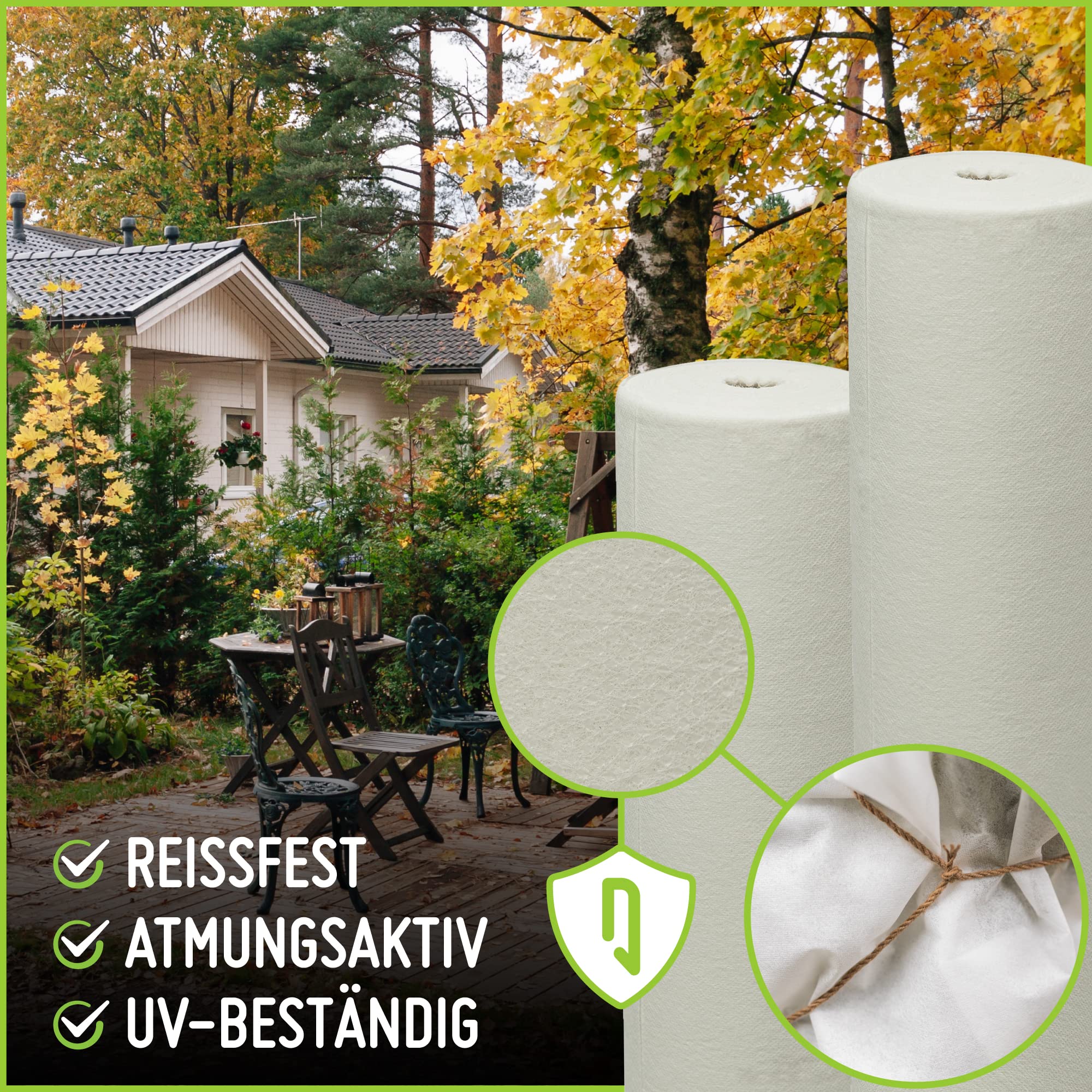 TerraUno - Wintervlies 50 g/m² - 1m x 50m = 50m² I Frostschutzvlies Rolle I Winterschutz für Deine Pflanzen im Winter