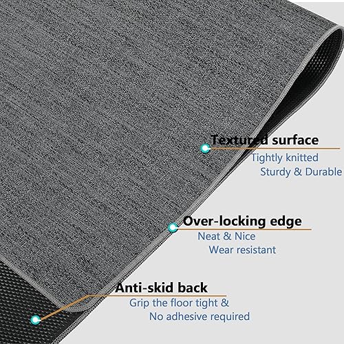 Miniatura 3 de Tapete para silla para suelo de madera dura, 36 x 48 pulgadas, tapete resistente para silla de oficina para sillas rodantes, antideslizante, tapete