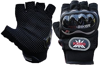 PRO BIKER Imported Black Cut Finger Bike Gloves (Medium, Large & XL) (Black, Large)