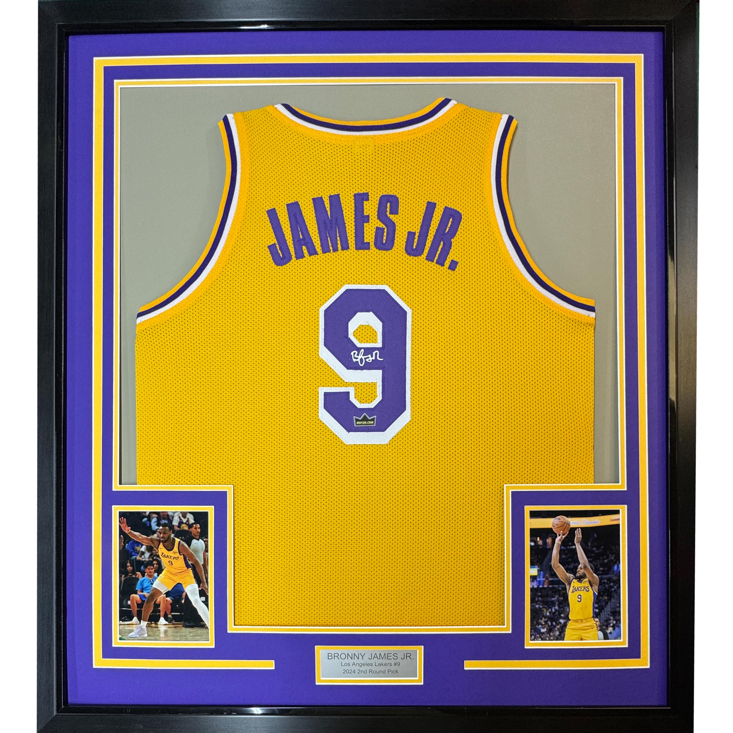 Framed Facsimile Autographed Bronny James Jr. 35x39 Los Angeles LA