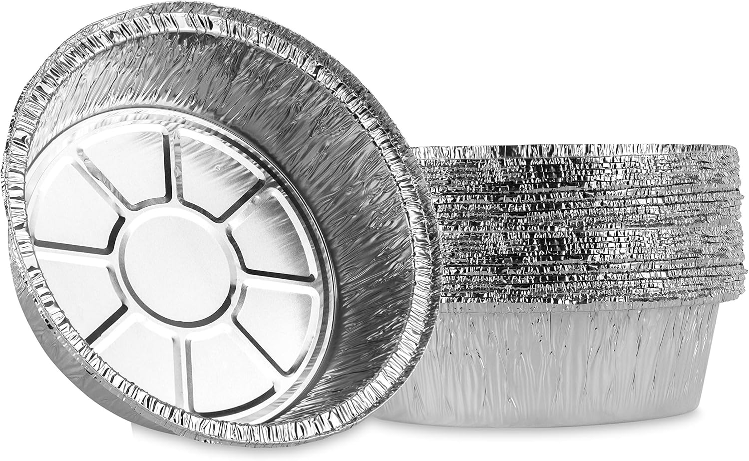 PLASTICPRO 6'' Inch Round Tin Foil Cake Pans Disposable Aluminum, Freezer & Oven Safe - For Baking, Cooking, Storage, Roasting, & Reheating, Pack of 20