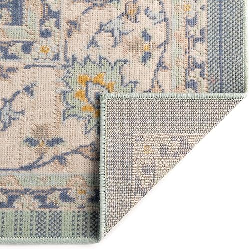 Miniatura 8 de Unique Loom Whitney Collection - Alfombra tradicional con borde rectangular (9 pies x 12 pies, color azul francés)