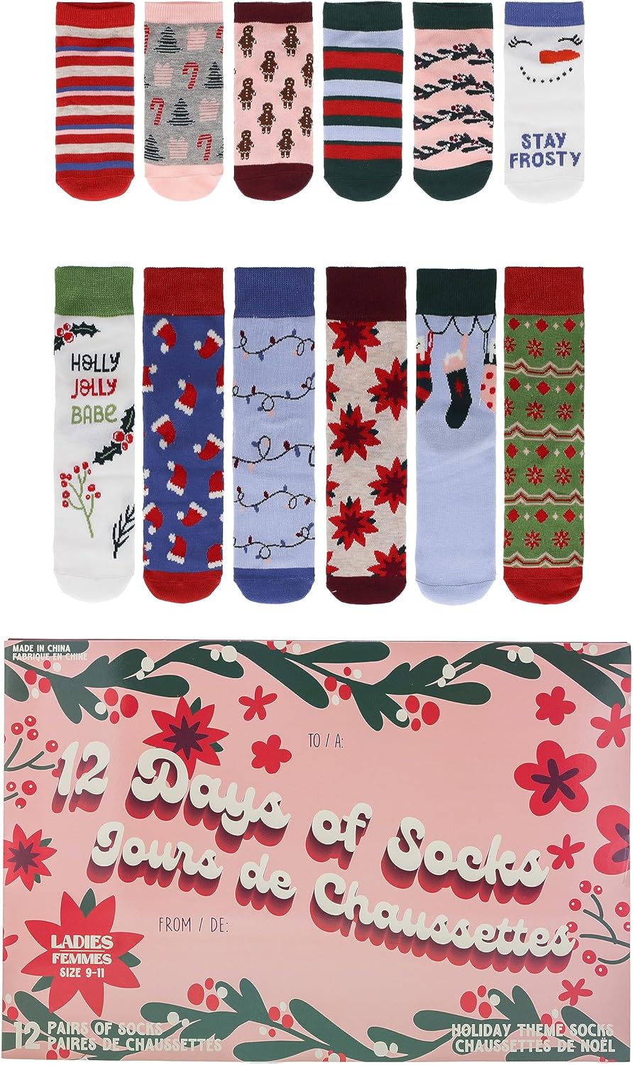 Gertex Ladies Sock Holiday Gift Advent Calendar 12 Days