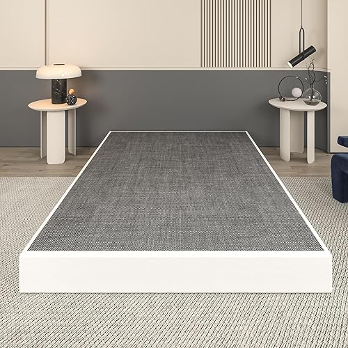 7 Inch Box Spring Queen Size Bed Base, Heavy Duty Metal Queen Mattress Foundation with Fabric Cover, Easy Assembly