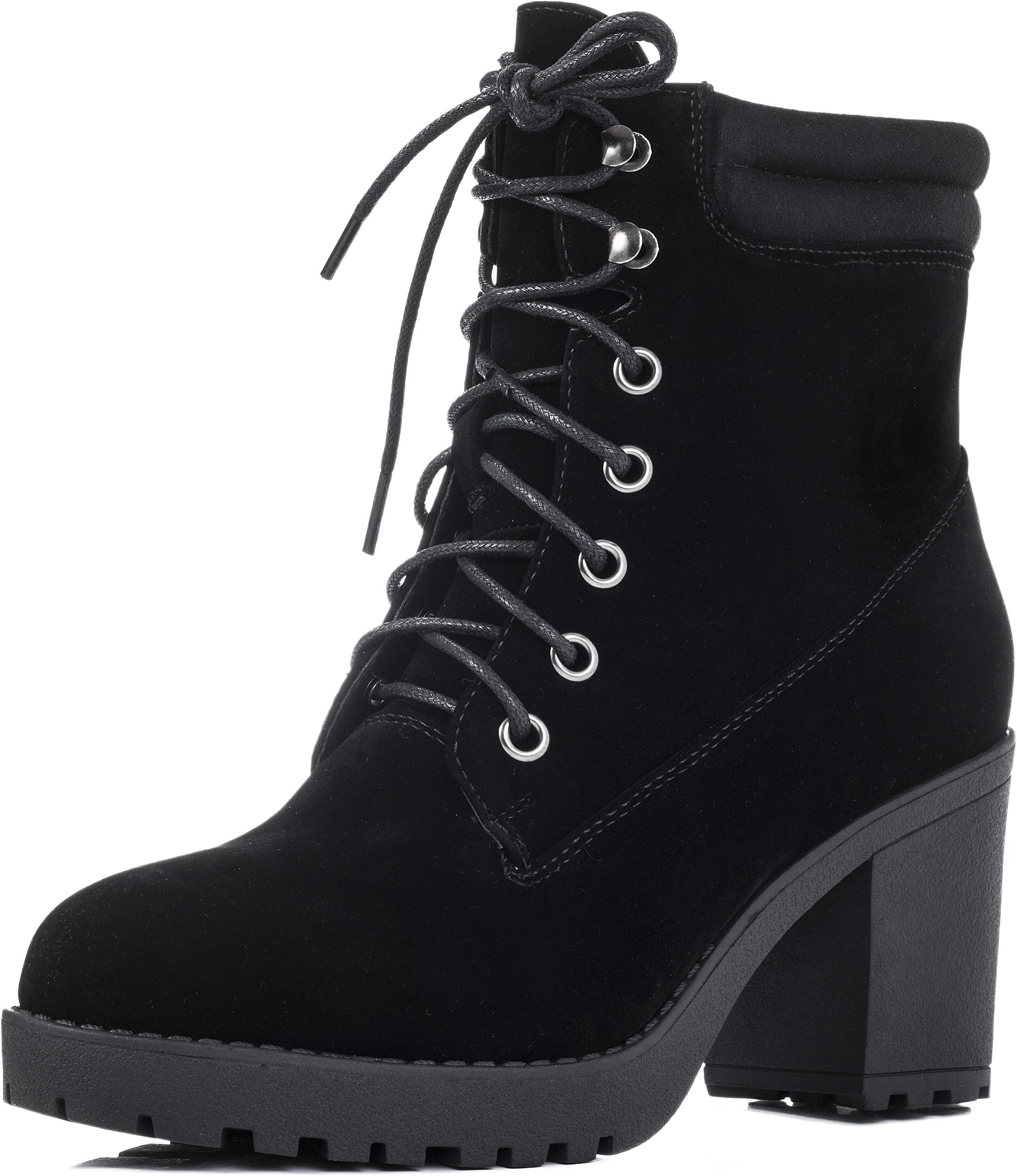 TAKE Kudos Women's Lace Up Block Heel Ankle Boots Shoes