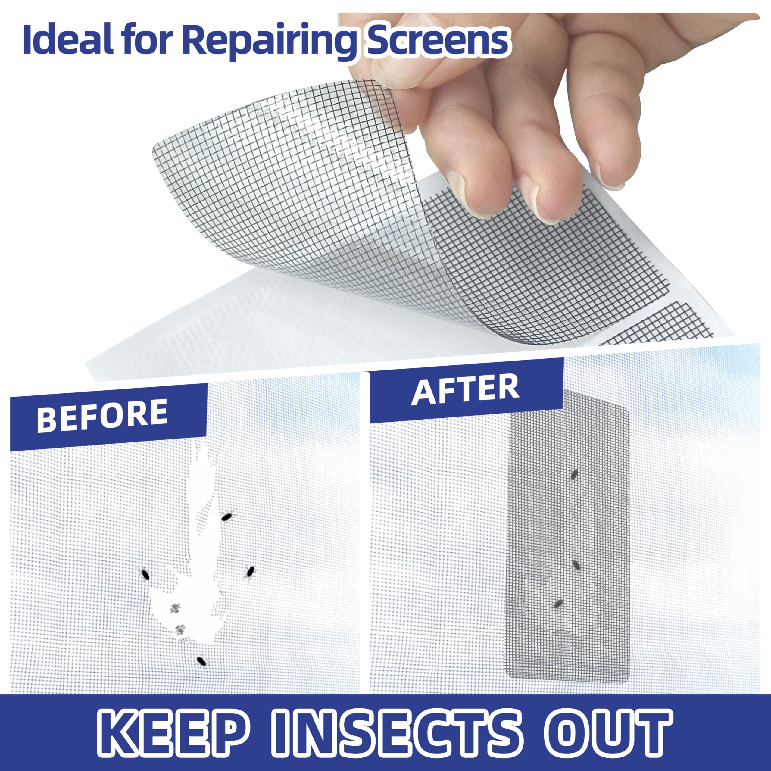 Snapklik.com : 20 Sheets Black Window Screen Repair Patches,44 In ...