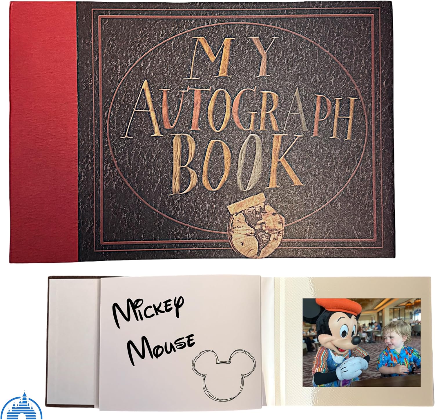 Autograph Book & Photo Album Combo for Disney World, Disneyland & Cruise Vacations – Hardcover Travel Keepsake for Kids, Character Signature Book, 40 Autographs & 40 Photos, Theme Park Trip Essentials