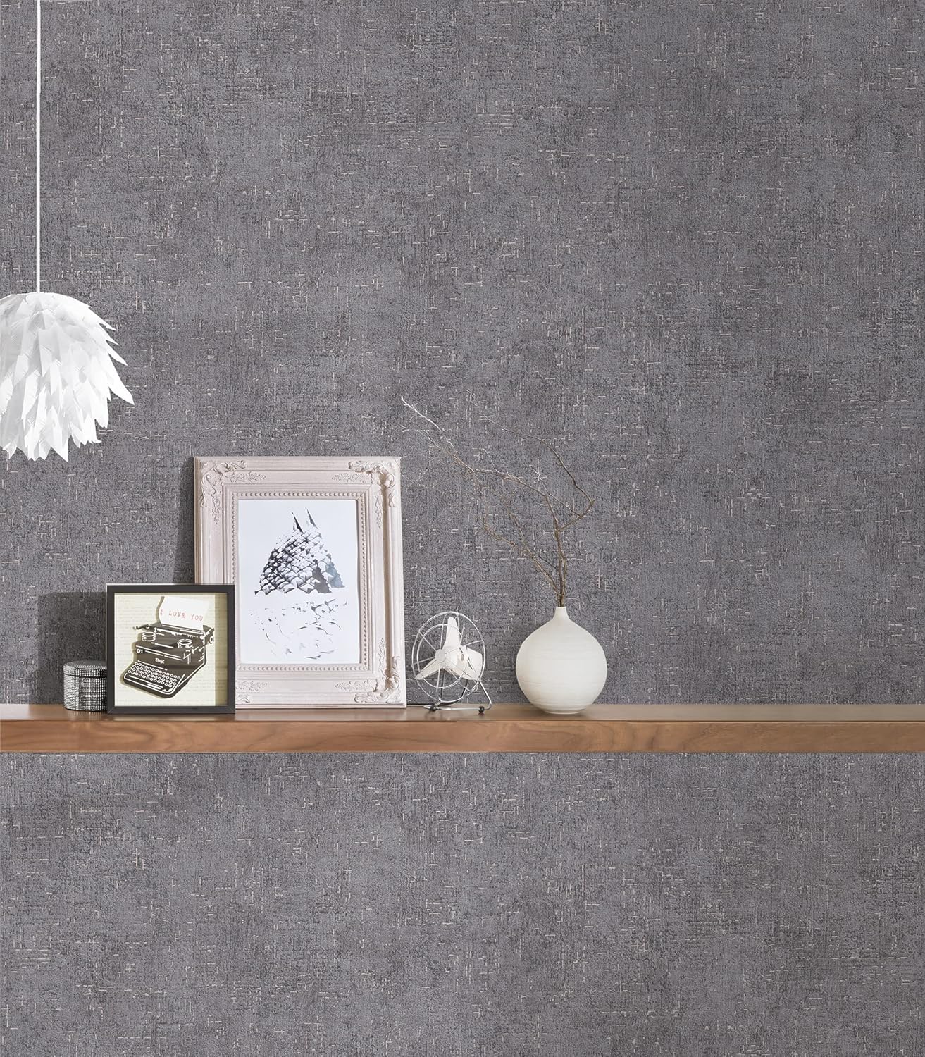 A.S. Création Plain Wallpaper Trendwall Non-Woven 10.05 m x 0.53 m Grey Made in Germany 380891 38089-1