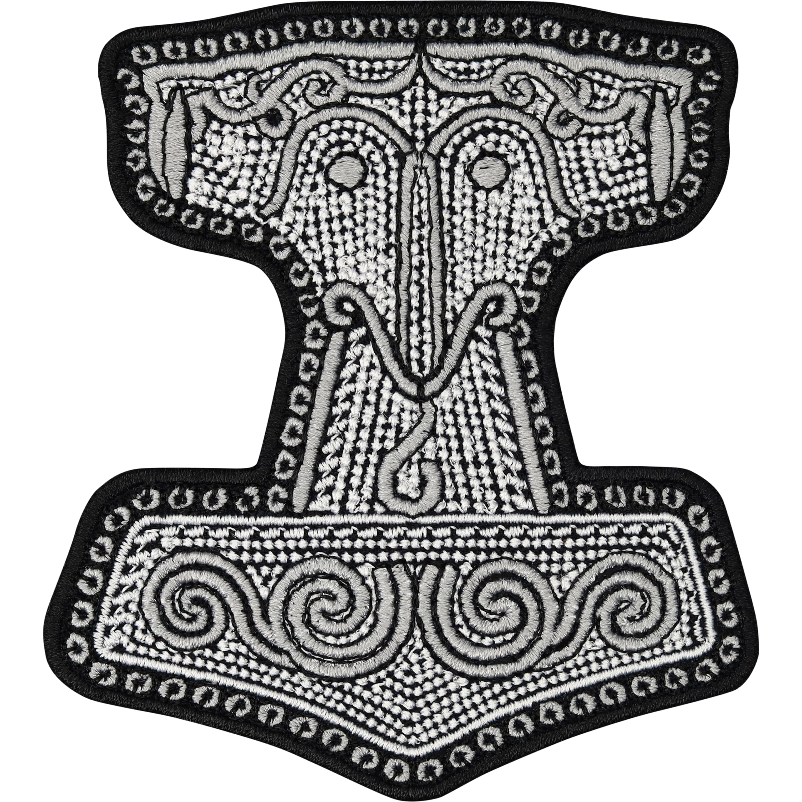 Thors Hammers Patch Wikinger Aufnäher Patches Odins Krieger Mjölnir zum aufbügeln | Vikings Patch Aufbügler | Wikingerdeko Bügelbild 90x80mm