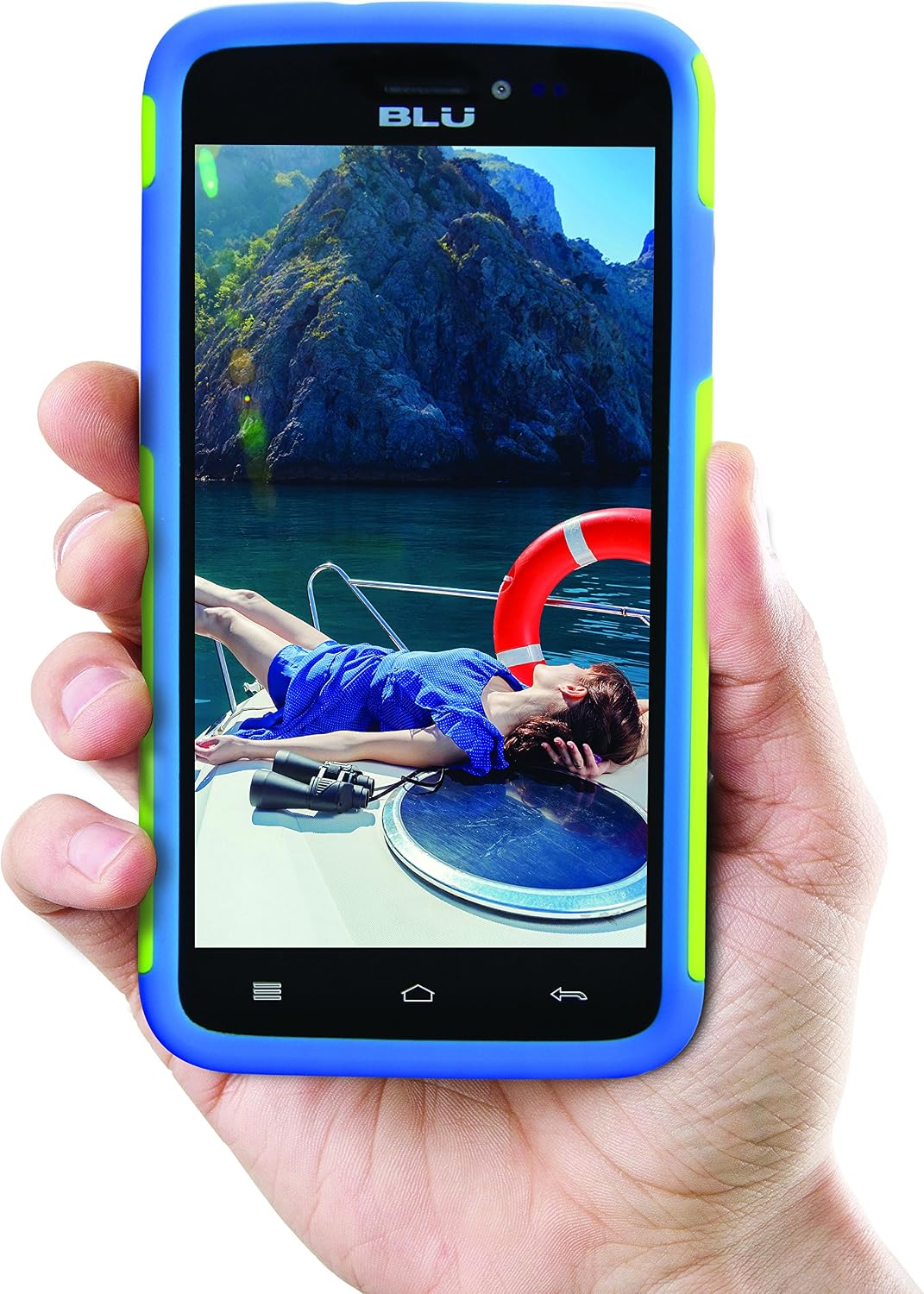 BLU ArmorFlex PC+silicon case for Studio 5.0C and Studio 5.0CE - Carrying Case - Retail Packaging - Neon Yellow+Blue