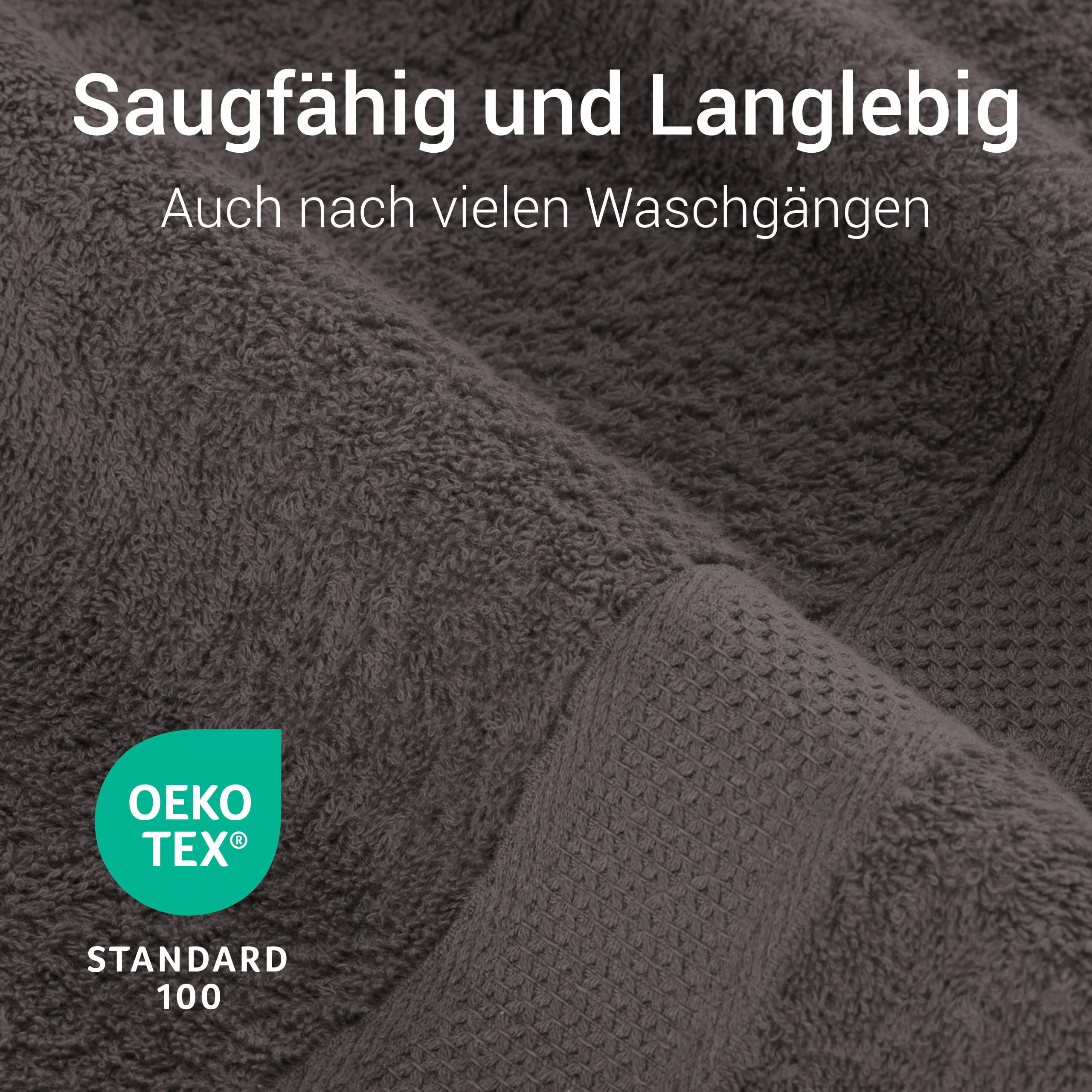 8-teiliges Handtuch Set 100% Baumwolle Oeko Tex 100 50x100cm Badetücher Waschlappen