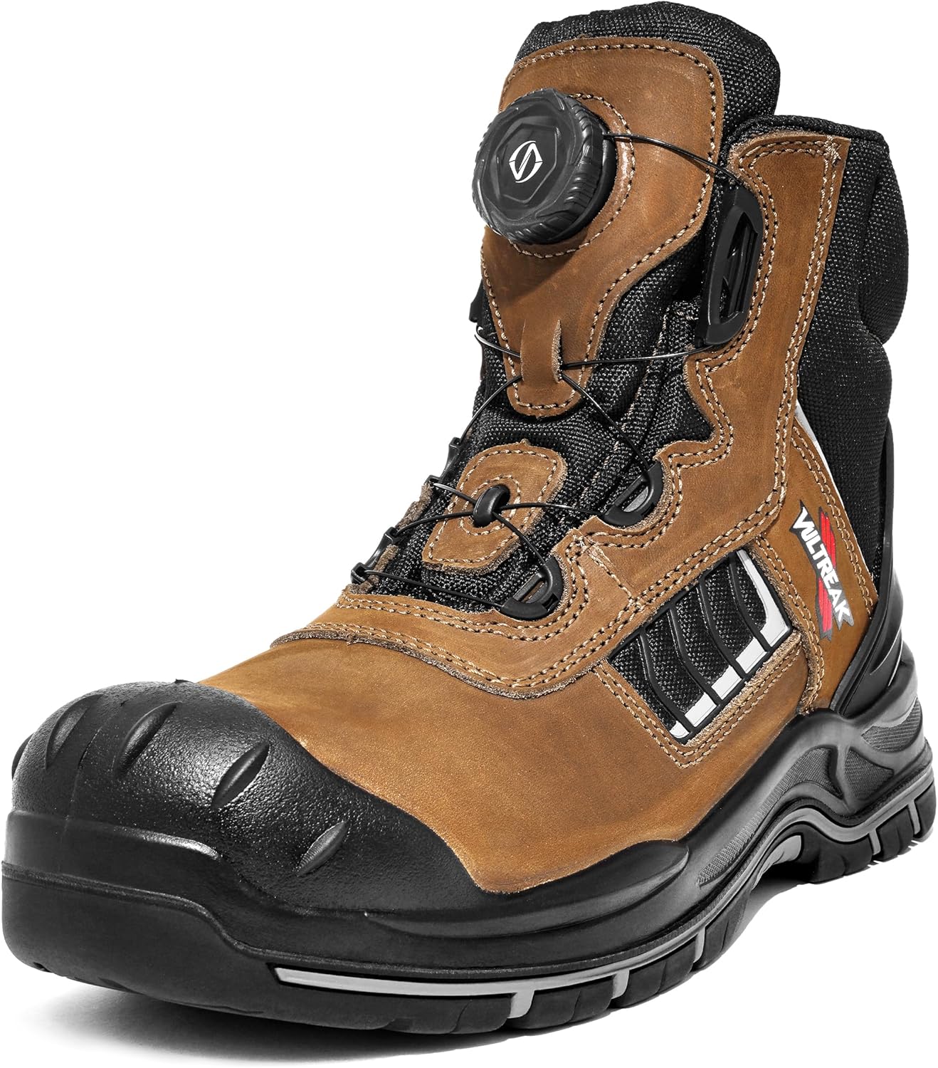 Composite Toe Work Boots for Men and Women – Exceeds Steel Toe Protection, Quick Fit System, Kevlar Puncture-Resistant Midsole, S3 HRO Certified, Heat-Resistant, Waterproof, Rubber Slip-Resistant Outsole, Safety Shoes for Industrial & Welding Use