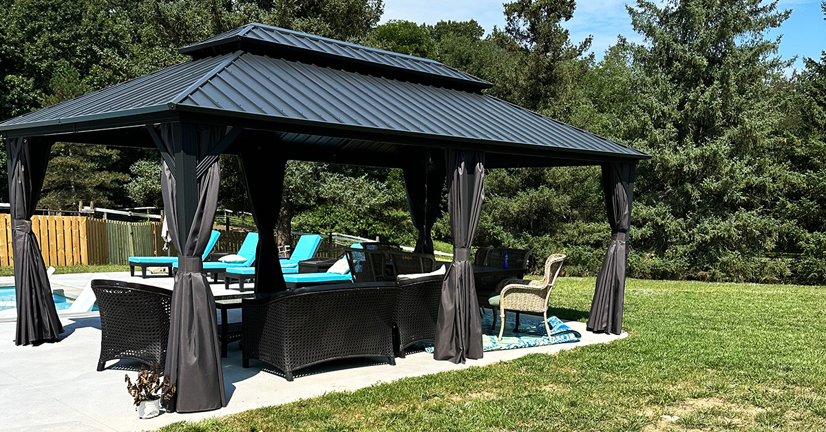 Amazon.com : PURPLE LEAF 10' X 16' Permanent Hardtop Gazebo