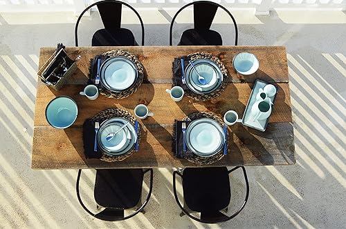 Miniatura 3 de Euro Ceramica Diana - Cuenco para servir (9 pulgadas), 8.94 x 8.66 x 4.72 pulgadas, verde menta/gris gráfico