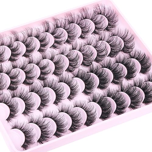 Miniatura 6 de Geeneiya, 20 pares de pestañas postizas esponjosas y finas, de 0.76 pulgadas, aspecto natural, 5D, volumen 5D, pestañas que parecen extensiones de 4