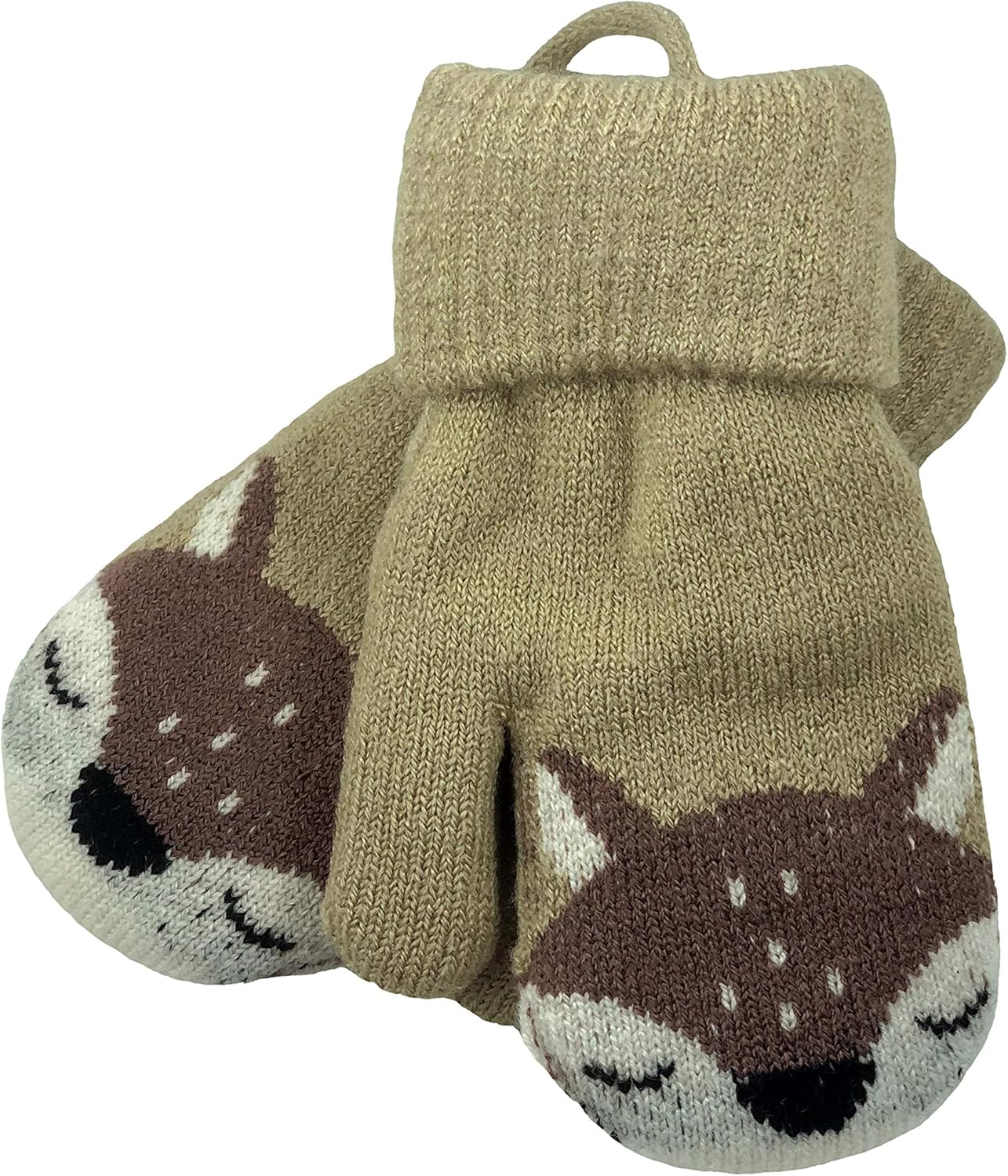 Toddler Kids Winter Warm Thick Knitted Gloves Fleece Lined Full Finger Mittens with String for 1-3 Years Kids - Image 7