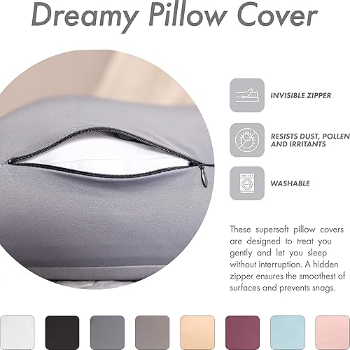 Miniatura 8 de Funda solo para almohada de cama de microcuentas de alta calidad, extra suave, ultra cómodo, para dormir con funda antienvejecimiento similar a la