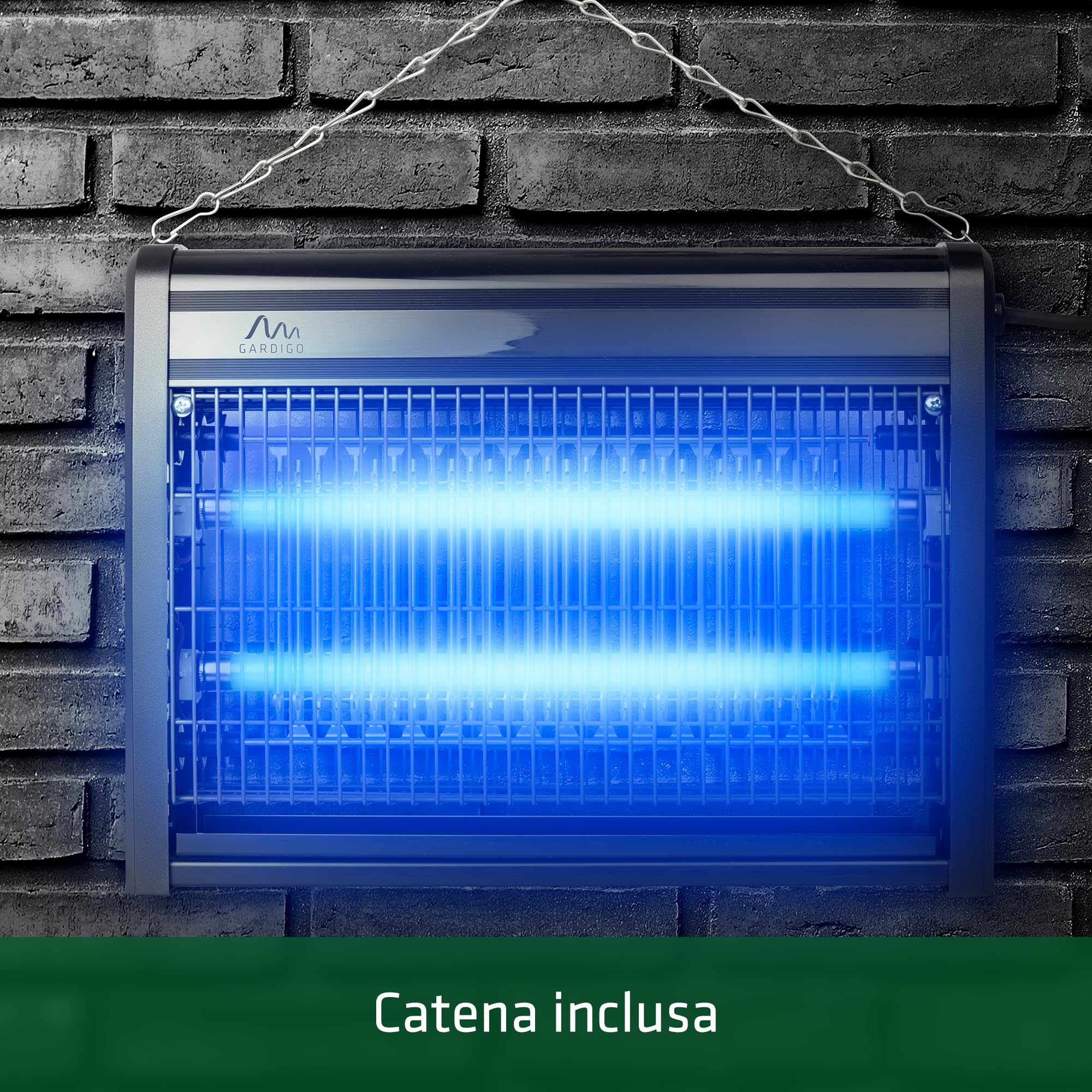 GARDIGO® Lampada Antizanzare | 70m² | Zanzariera Elettrica UV LED | Lampada Zanzare | Insetticida Zanzare | con Catena e Vassoio | per Uso Interno, Esterno