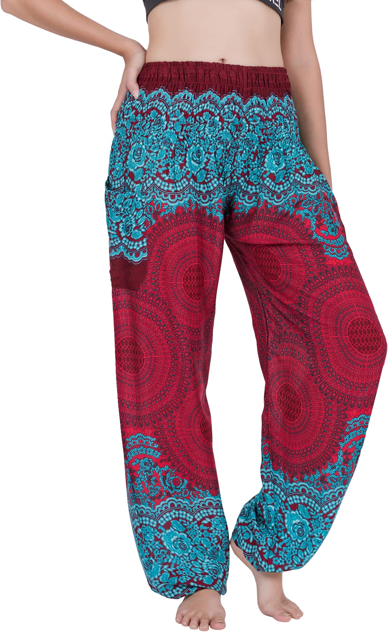 CHAINUPON Harem Pants Women Flowy Trouser Yoga Boho Hippie Clothes