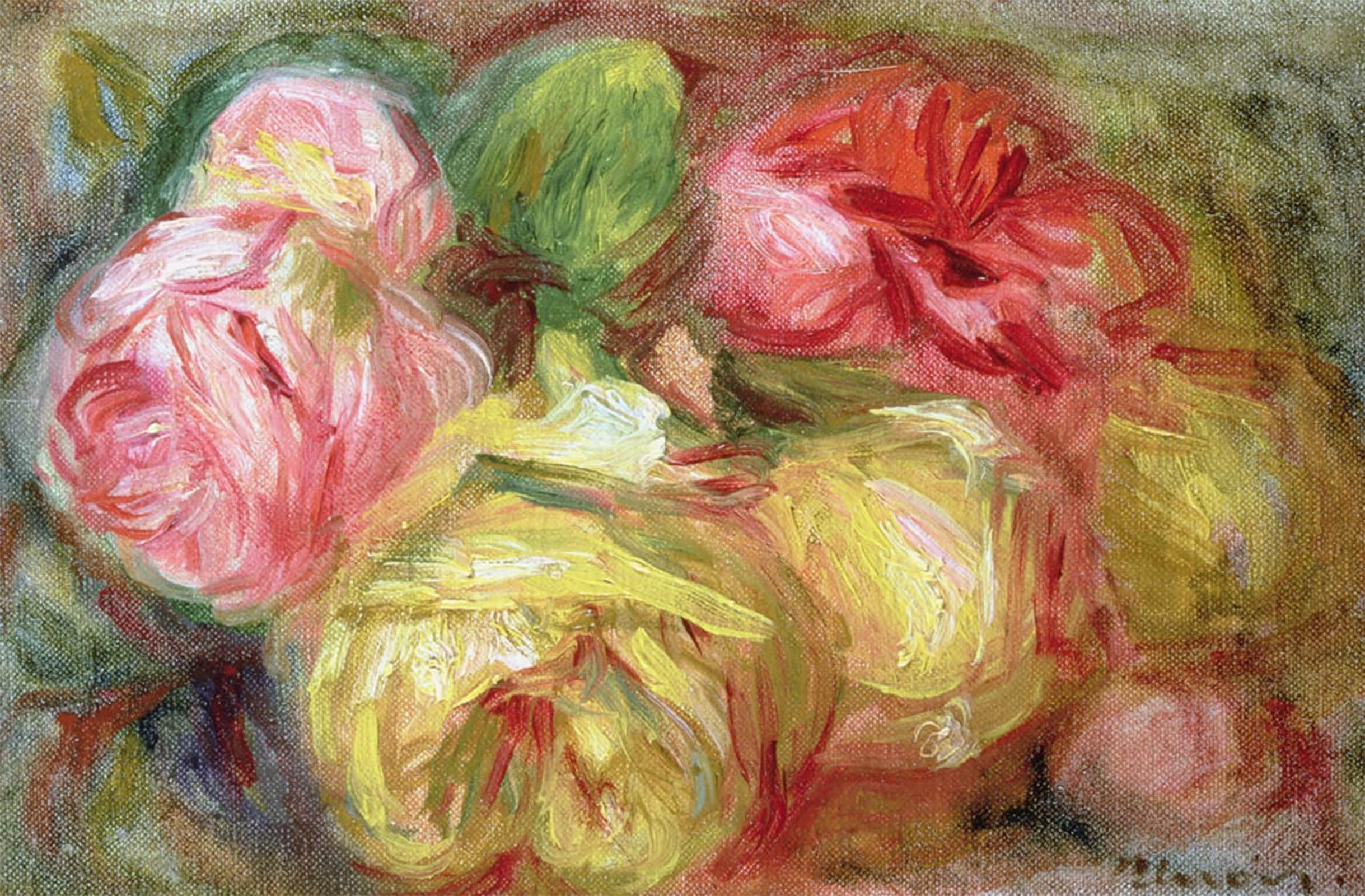SERENDIPITP Retro Picture Poster Wall Art Pictures Painting Roses by Pierre Auguste Renoir Wall Art Canvas Print for Wall Decor 60x90cm
