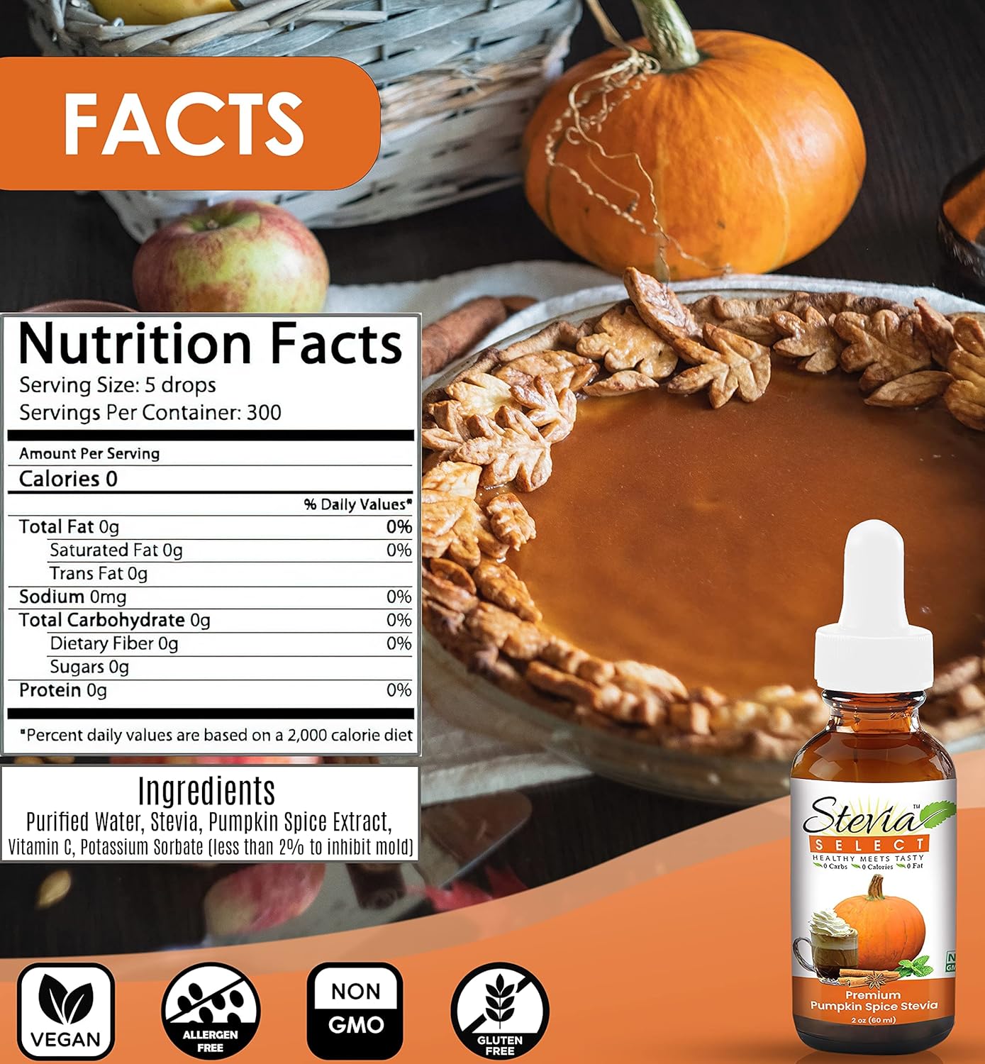 Stevia Drops Butterscotch, Pumpkin Spice, & Maple Stevia Select Keto Coffee Sugar-Free Stevia Flavors Bundle (3) Pack