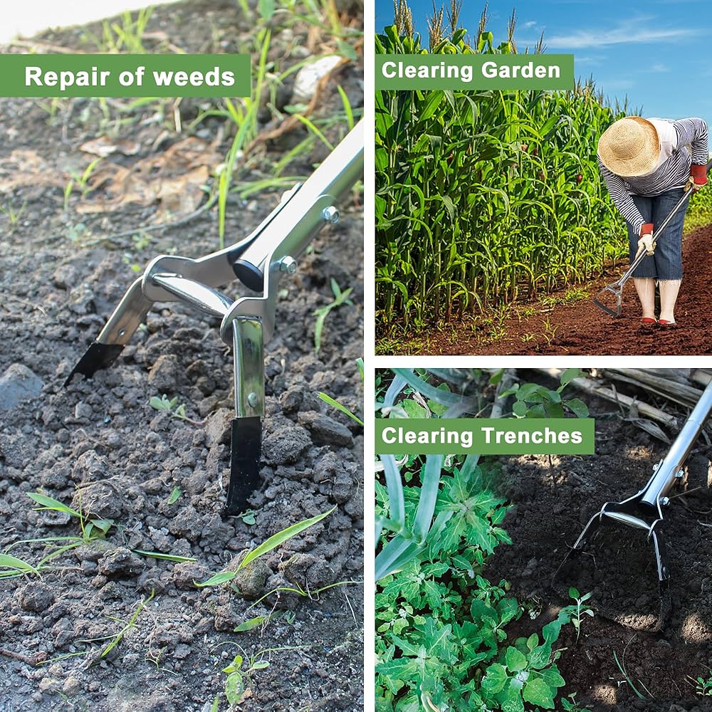⭐️雑草取り 用スカッフルガーデンホー ロングハンドル 調節可能