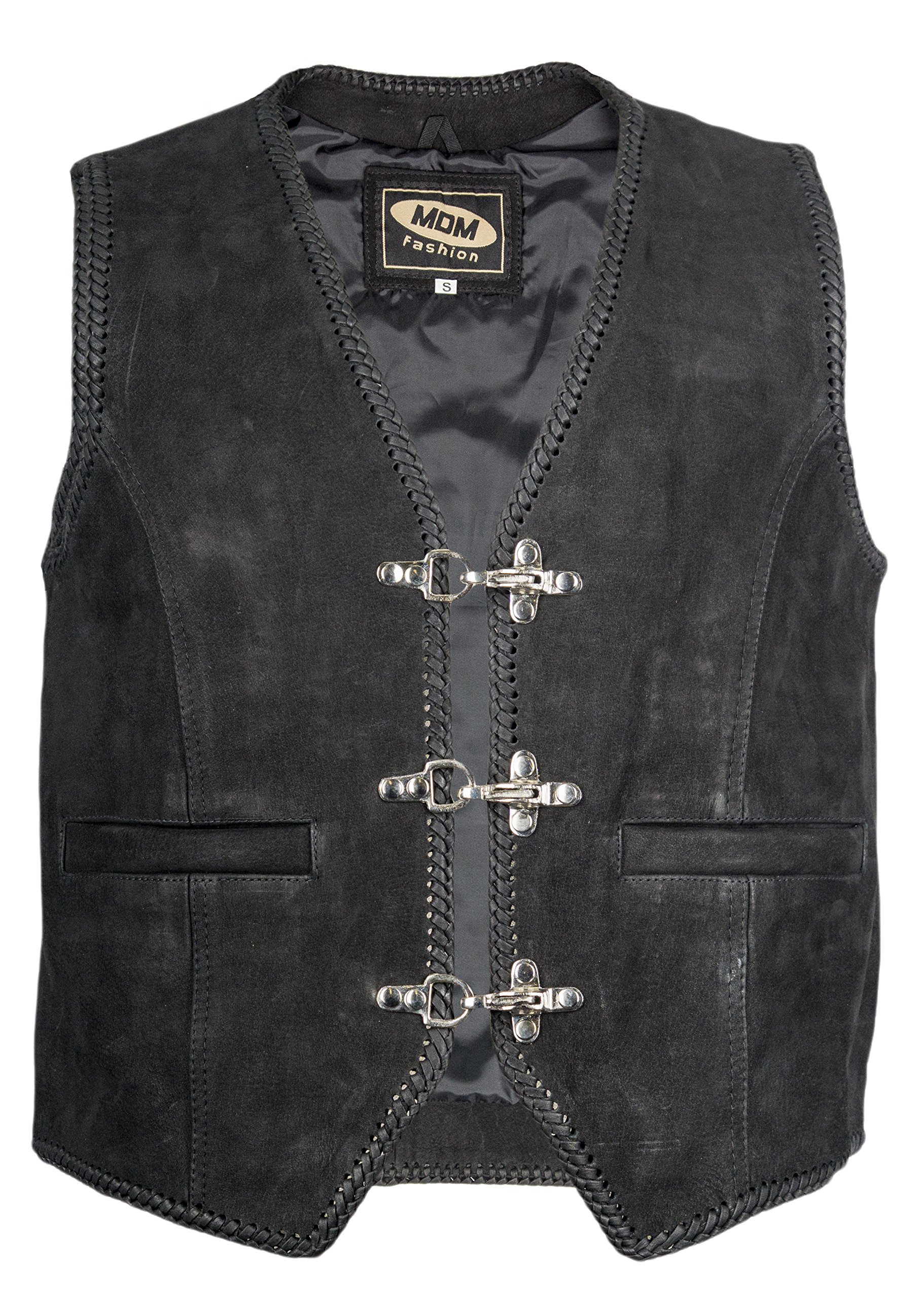 Gilet pelle Biker Svezia large nero