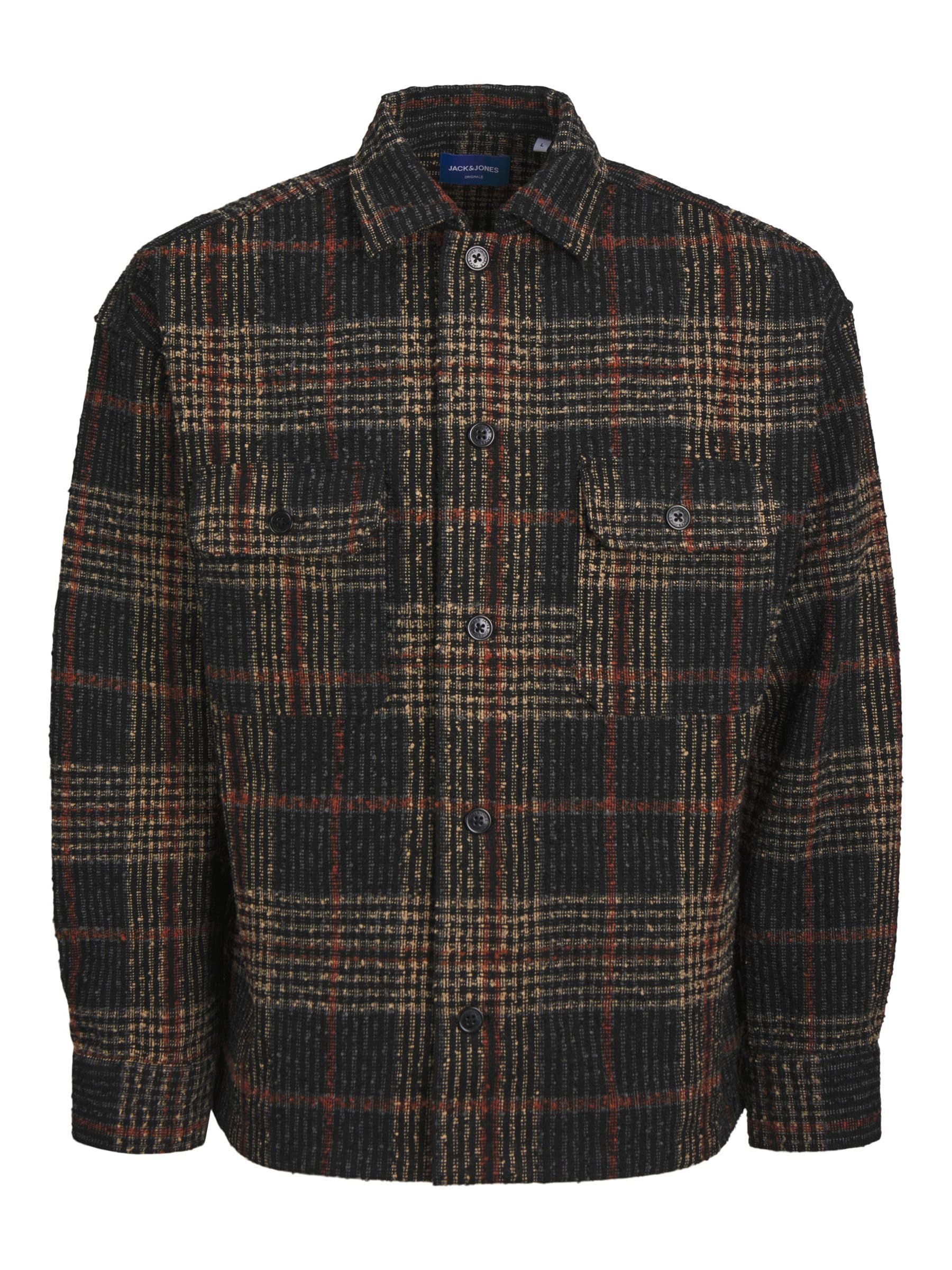 Jack And Jones Men's Black Boucle Overshirt in Size XL, Sports Direct