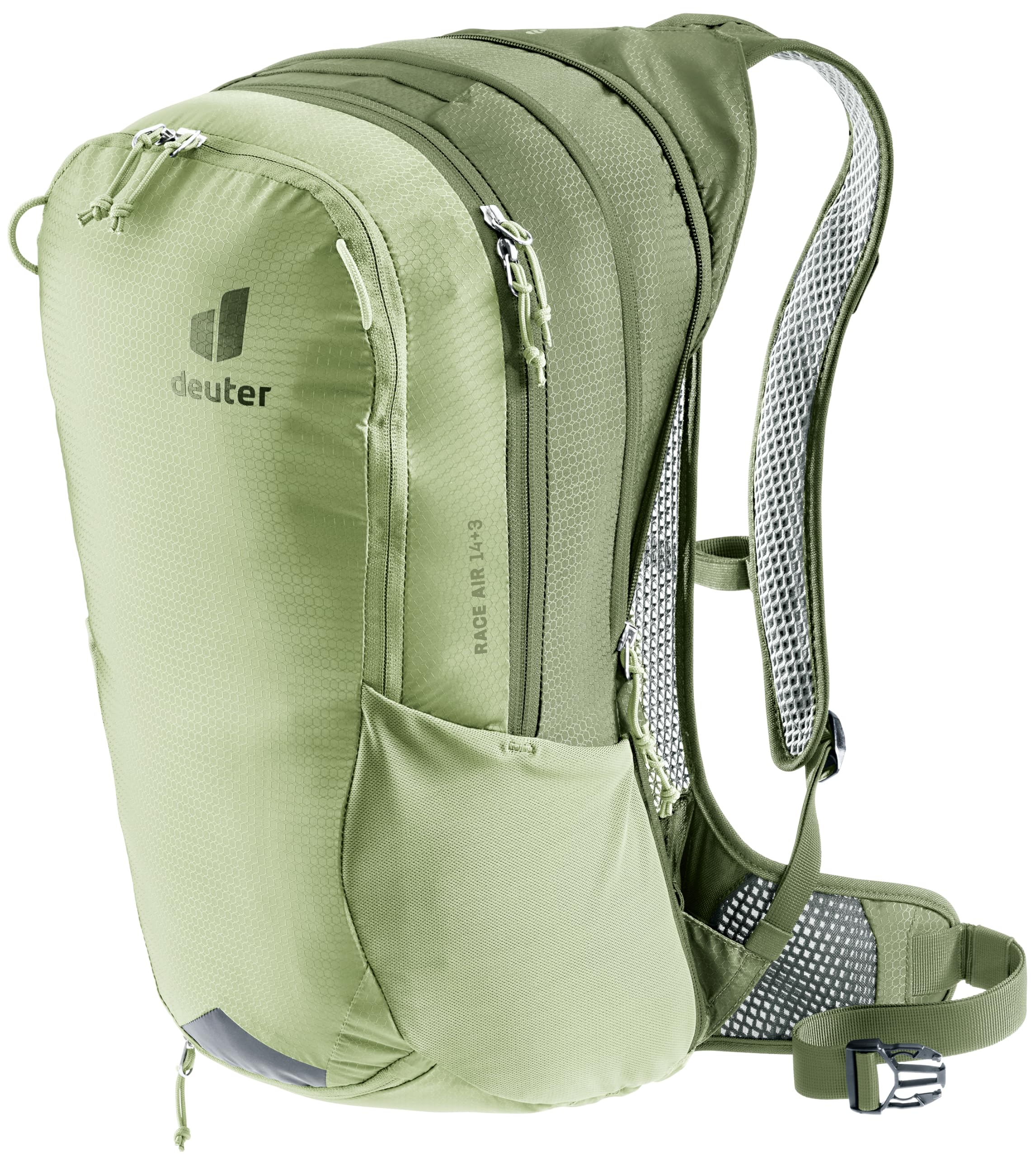 deuter Race Air 14+3 plecak rowerowy, Gaj mineralny, 14+3 L, Minimalistyczny