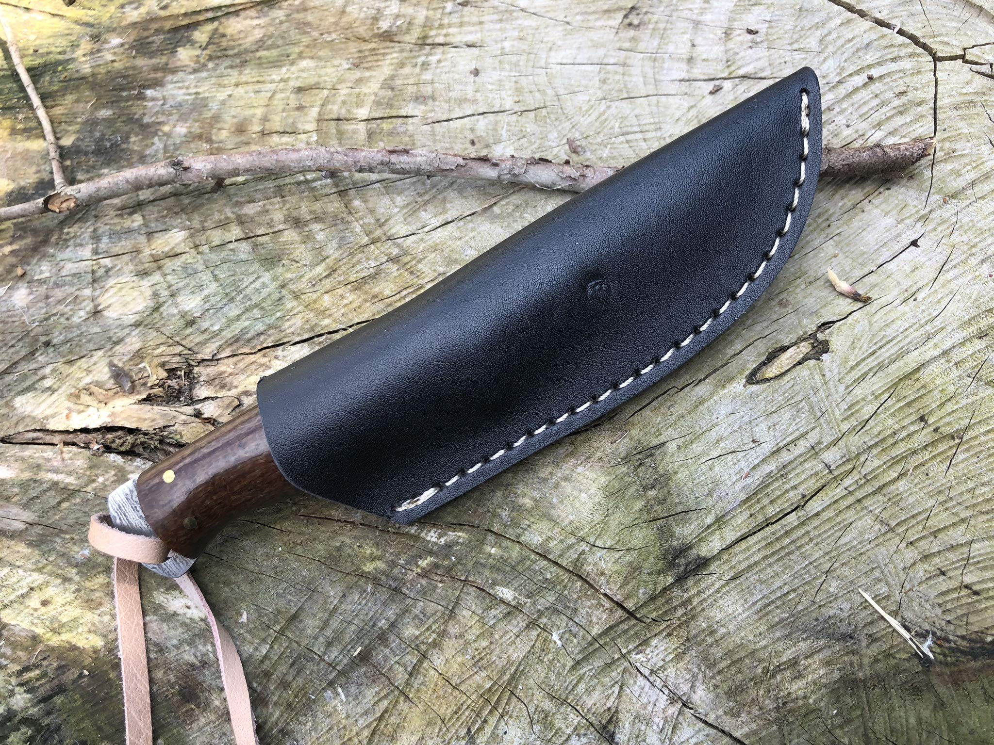 Perkin Coltello da Caccia Damasco con Coltello Sharpcraft a Lama Fodera SK1300