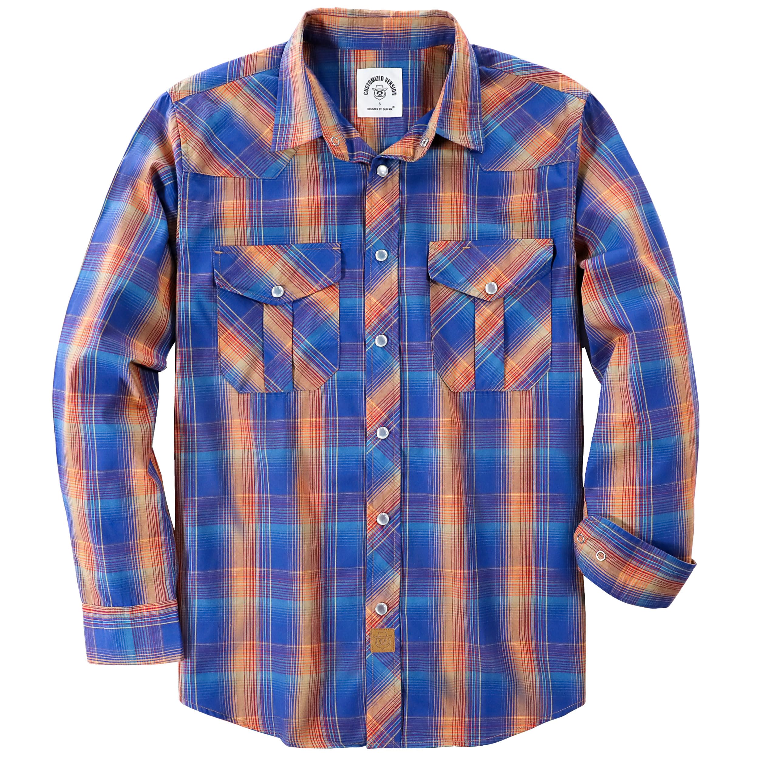 Chemise Cowboy Homme Dubinik - Chemise Western Manches Longues Boutons Pression Vintage, Style Décontracté