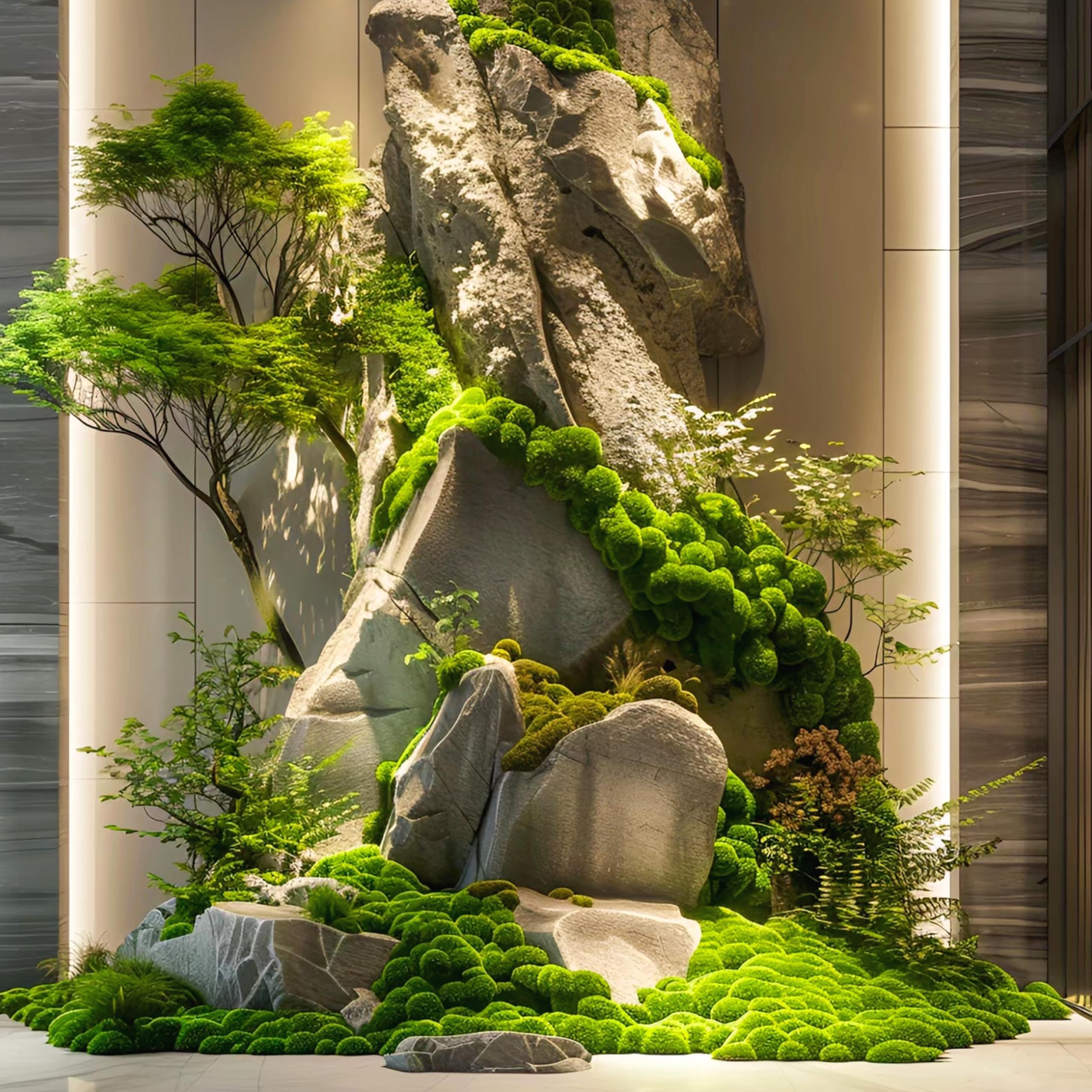 Konserviertes Moos-Dekor, echtes Waldmoos, Moos zum Basteln, flexibel für Heimwerker, Handwerk, Zuhause, Wand, Terrarium, Kunstprojekte (Gelbgrün, 2 m² - 01)
