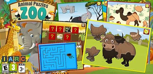 Crianças Zoo animais formas de quebra-cabeça - jogo educativo para crianças jovens ensina a adequaçã