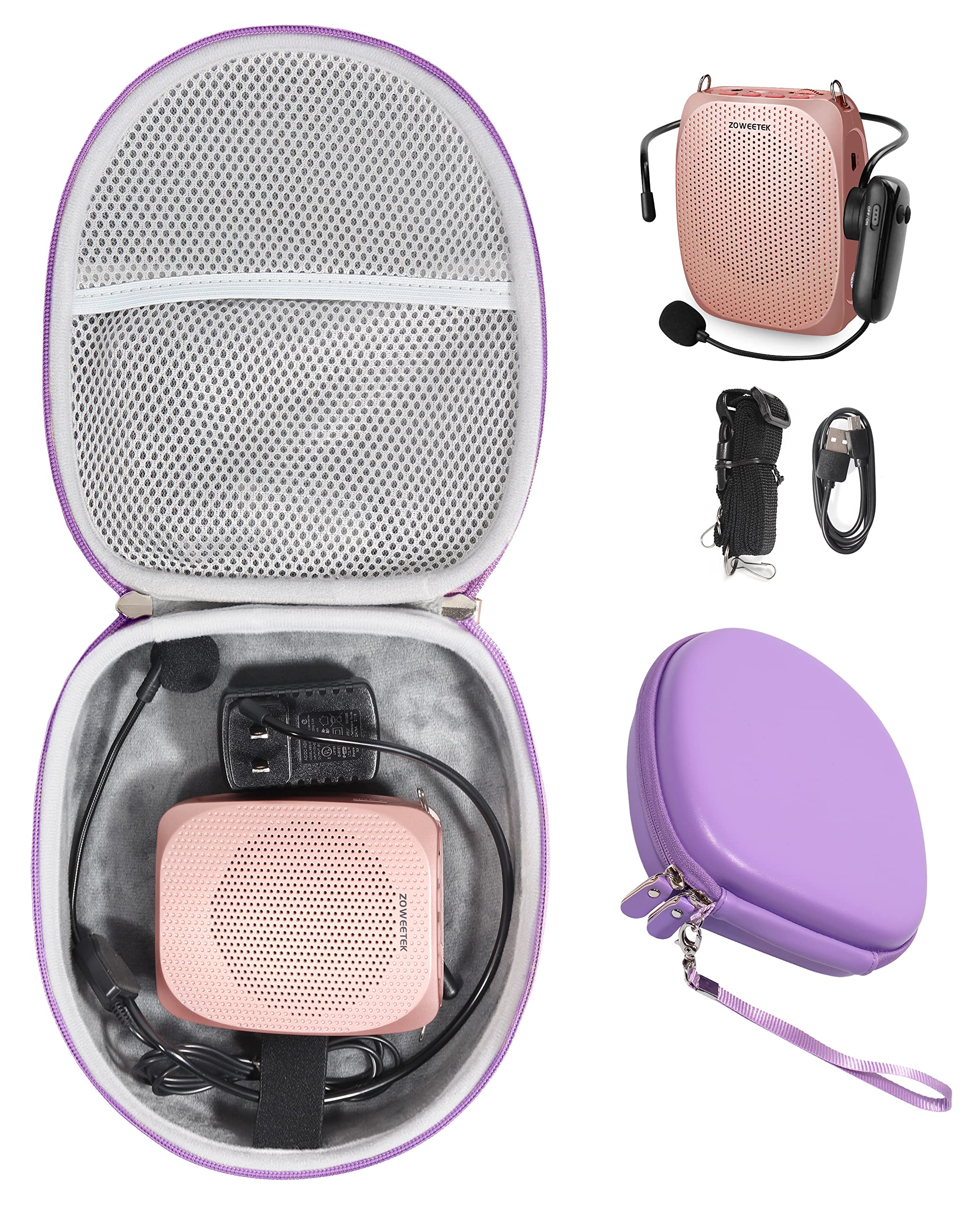 CaseSackCase for Voice Amplifier, Compatible with ZOWEETEK, SHIDU, Giecy, Moukey, ResponseBridge (Purple)